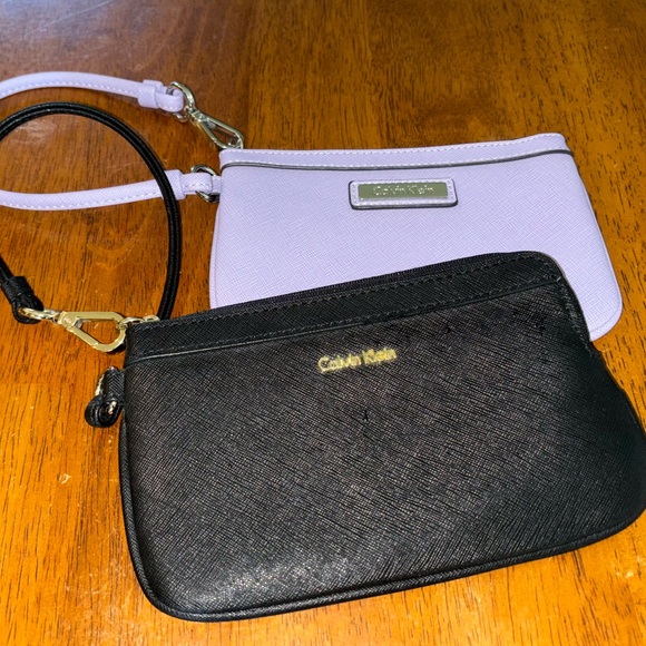 Calvin Klein Saffiano Leather Wristlets Wallets - Picture 1 of 4